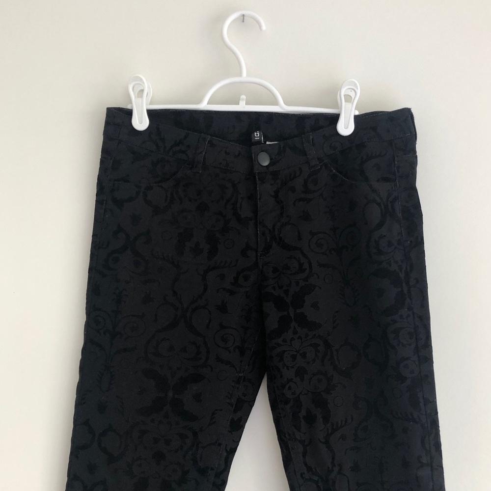 H&M black jeans (with velvet pattern)